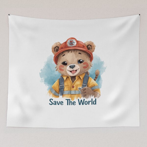 Item preview, Cute Rescue Bear Worker – Save The World Watercolor Illustration | Kawaii Animal Hero Design designed and sold by JessLamunn89.