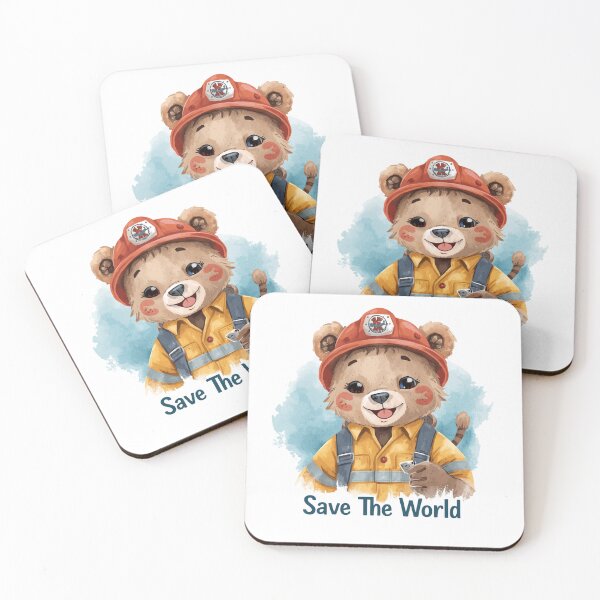 Item preview, Cute Rescue Bear Worker – Save The World Watercolor Illustration | Kawaii Animal Hero Design designed and sold by JessLamunn89.