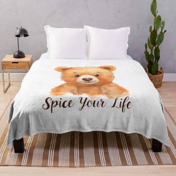 Item preview, Cute Watercolor Teddy Bear “Spice Your Life” – Cozy Aesthetic Animal Illustration designed and sold by JessLamunn89.