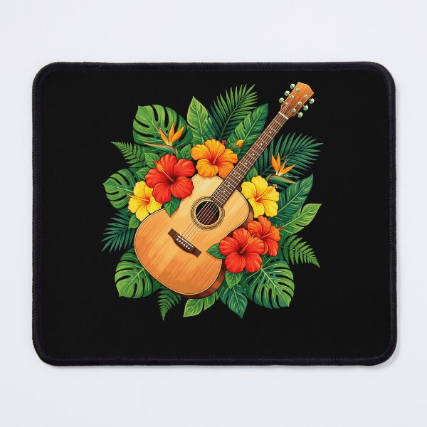 Item preview, Funny Ukulele Hibiscus Flowers Hawaii Tropical Beach Summer designed and sold by Littermin.