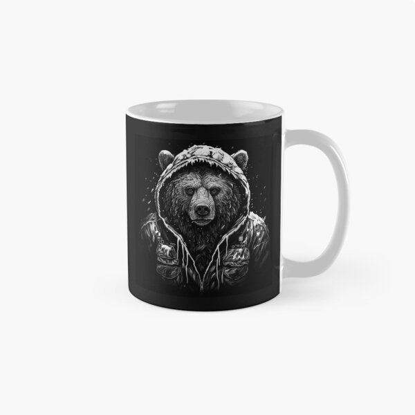 Item preview, Hooded Bear Dark Wildlife Portrait Art designed and sold by inkoutninja.