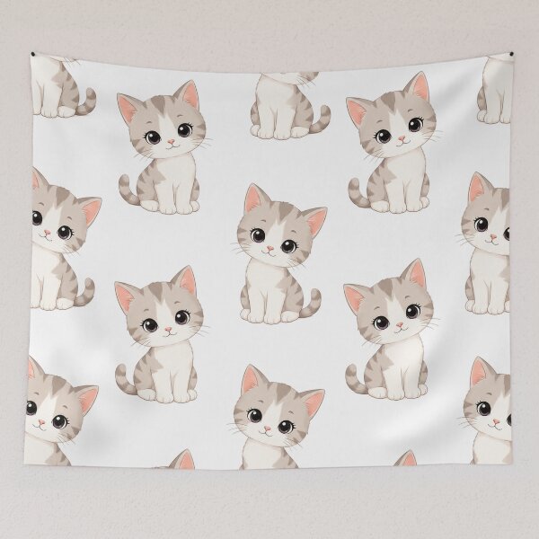 Item preview, Cute Cat Pattern – Adorable Kitten Seamless Design designed and sold by Seculinator.