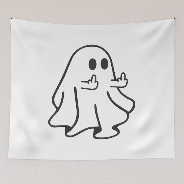 Item preview, Cute Ghost Middle Finger Funny Halloween Humor designed and sold by TrendingView.