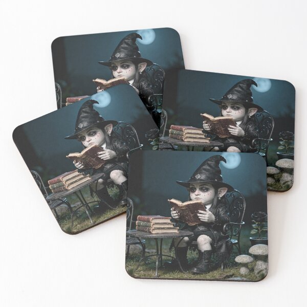 Item preview, Goth Garden Gnome Book Club Funny Art designed and sold by PictorialWhimsy.