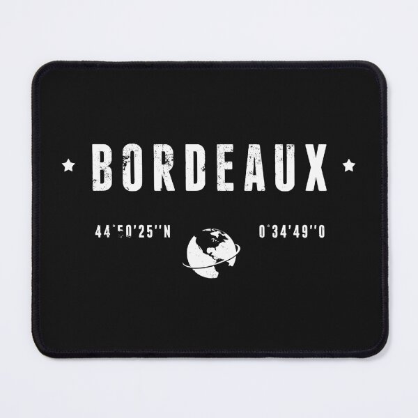 Item preview, Bordeaux France Coordinates Globe White Typography designed and sold by capricedefille.