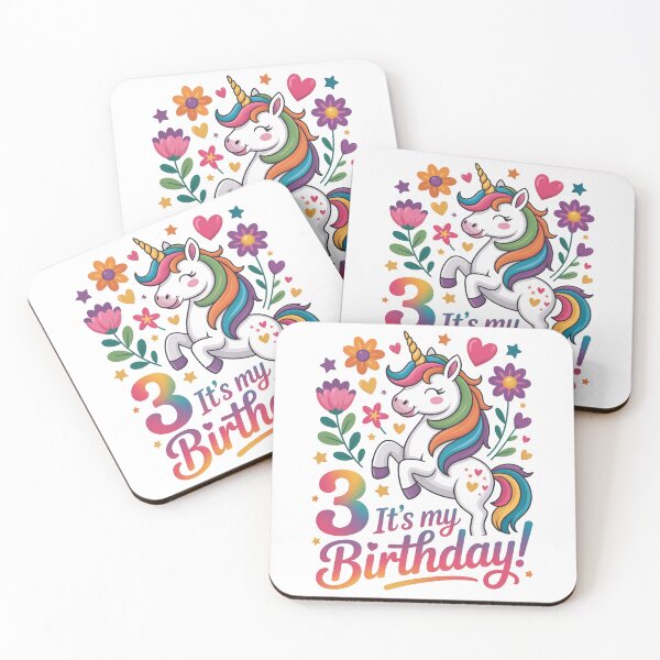 Item preview, 3 Birthday Unicorn designed and sold by jkrphoto.
