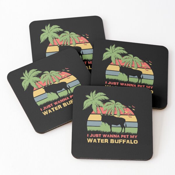 Item preview, I Just Wanna Pet My Water Buffalo Retro Sunset designed and sold by marke770.