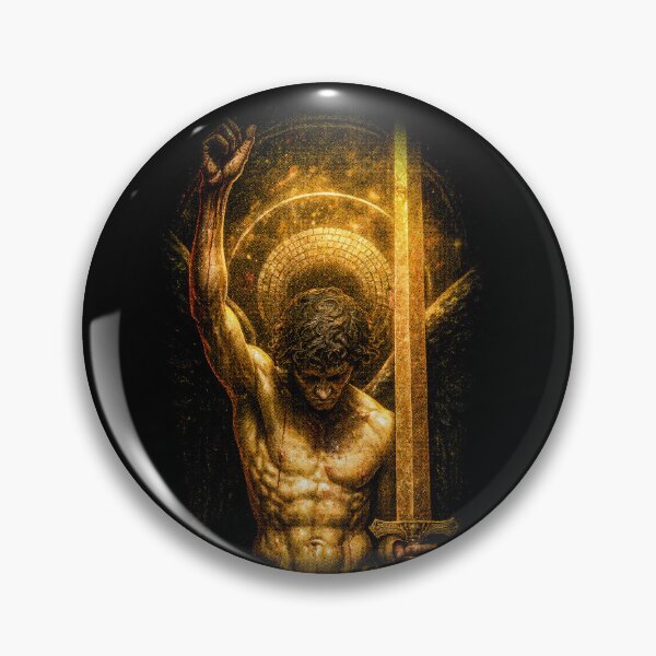 Item preview, Archangel Warrior Golden Sword Dark Holy Art designed and sold by KnowSamStudio.