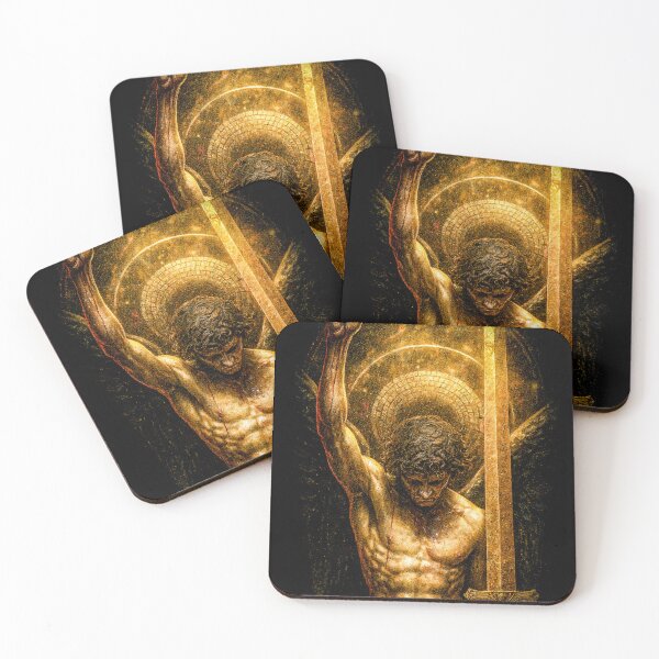 Item preview, Archangel Warrior Golden Sword Dark Holy Art designed and sold by KnowSamStudio.