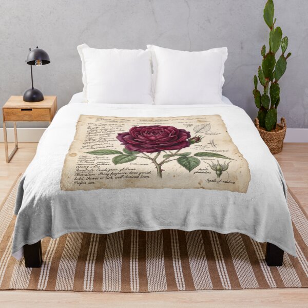 Item preview, Moody Vintage Botanical Rose Illustration designed and sold by ryanguas.