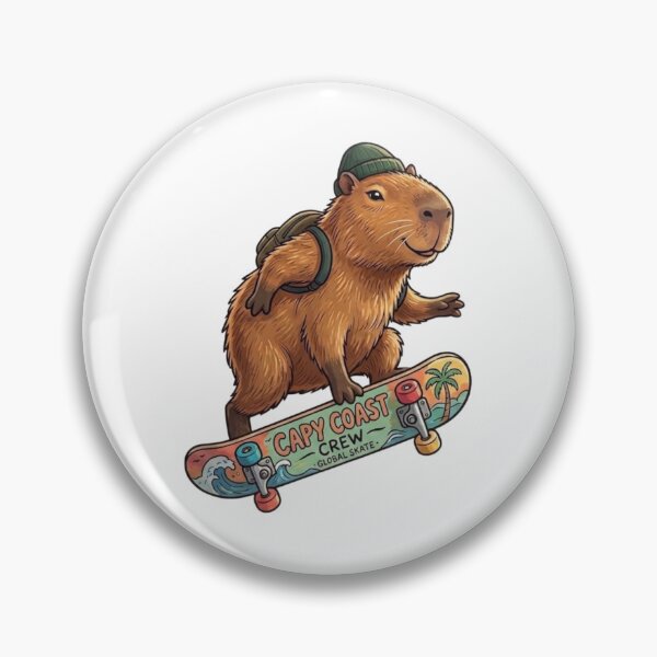 Item preview, Capybara on a Skateboard | Cute and Funny Animal Adventure designed and sold by Carrinho21.