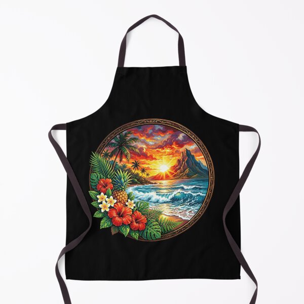 Item preview, Hibiscus Flowers with Hawaii Beach Landscape Summer Vacation designed and sold by Littermin.