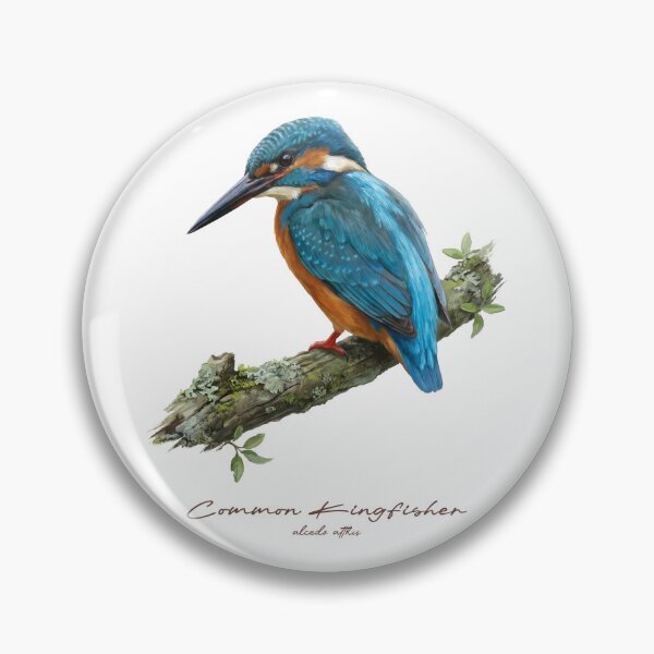 Item preview, Common Kingfisher on Mossy Branch designed and sold by Takeda-art.