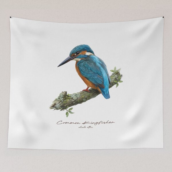 Item preview, Common Kingfisher on Mossy Branch designed and sold by Takeda-art.