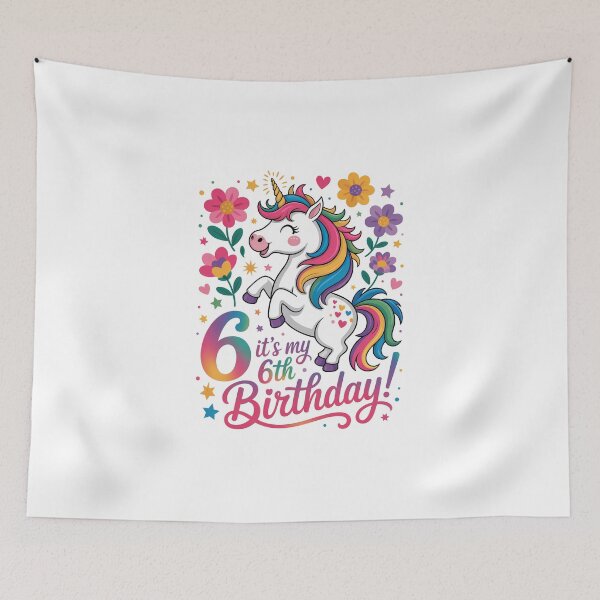 Item preview, 6 Birthday Unicorn designed and sold by jkrphoto.