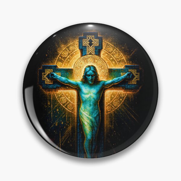Item preview, Celtic Cross Jesus Glowing Crucifixion Dark Art designed and sold by KnowSamStudio.