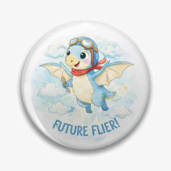 Item preview,  Cute Pilot  Baby Dragon Future Flier Illustration – Kawaii Flying Dragon Cartoon with Goggles, Kids Fantasy Art designed and sold by JessLamunn89.