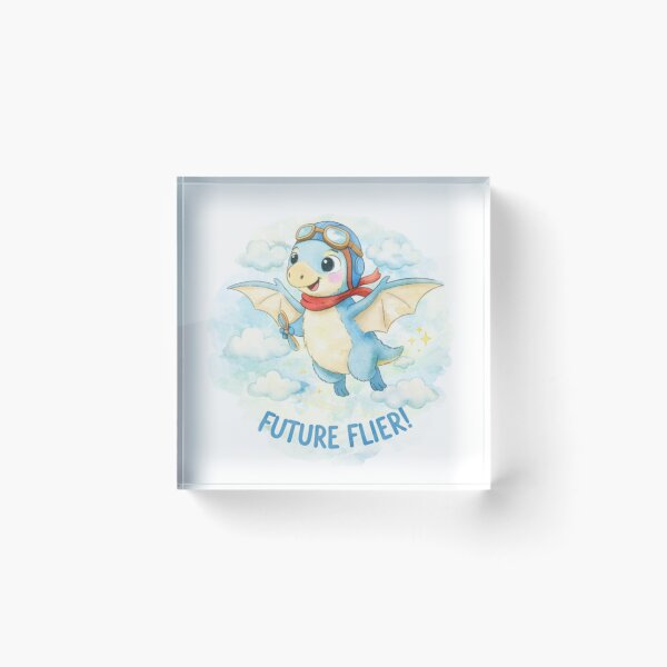 Item preview,  Cute Pilot  Baby Dragon Future Flier Illustration – Kawaii Flying Dragon Cartoon with Goggles, Kids Fantasy Art designed and sold by JessLamunn89.