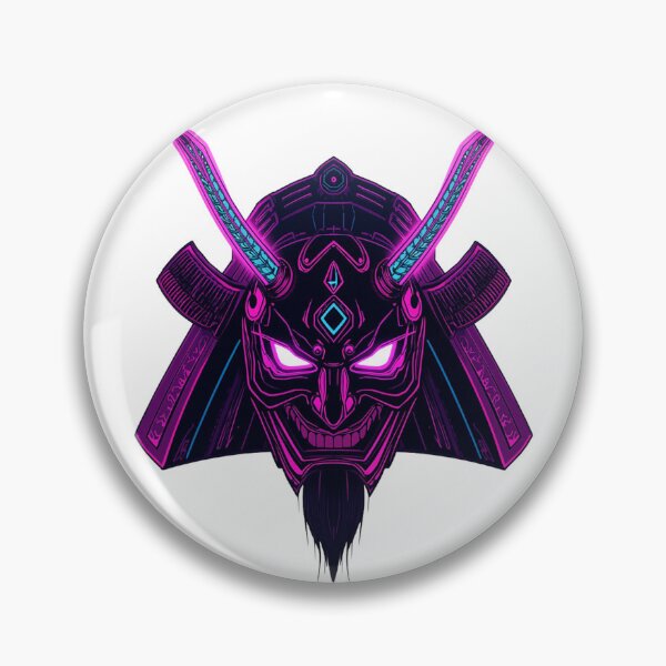 Item preview, Neon Samurai Oni - Cyberpunk Warrior Mask designed and sold by kummo-0319.