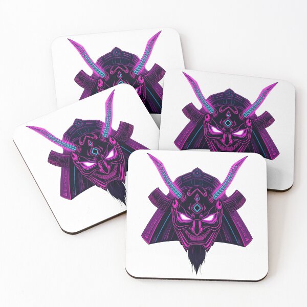 Item preview, Neon Samurai Oni - Cyberpunk Warrior Mask designed and sold by kummo-0319.