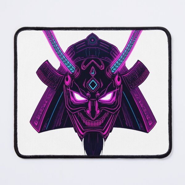 Item preview, Neon Samurai Oni - Cyberpunk Warrior Mask designed and sold by kummo-0319.
