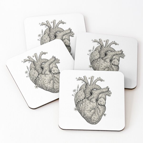 Item preview, Engraving Style Botanical Heart Illustration designed and sold by ryanguas.