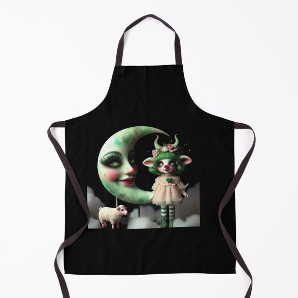 Item preview, Pastel Goth Green Fawn Doll and Crescent Moon designed and sold by LujziWorld.