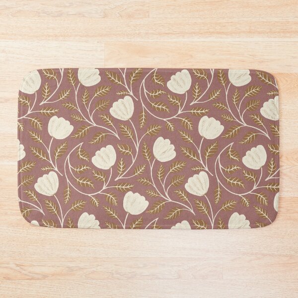 Item preview, Vintage floral pattern on a dusty purple background designed and sold by Sonja Birkelbach.