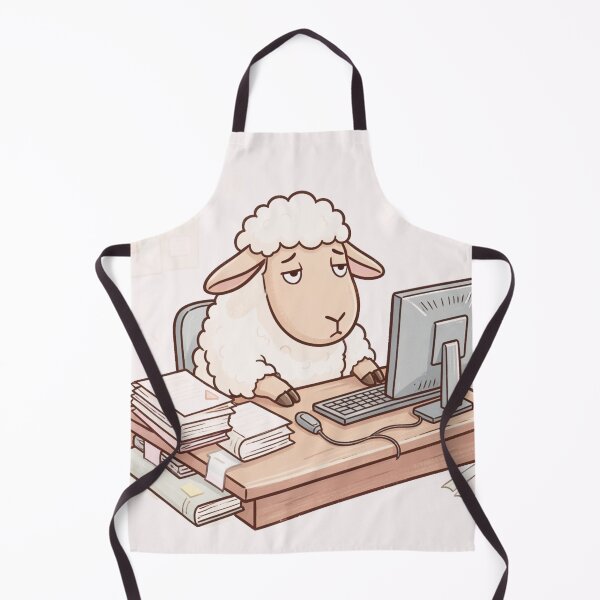 Item preview, Sheep Burnout Sticker – Just Existing Work Meme designed and sold by SoftAuraStudi0.