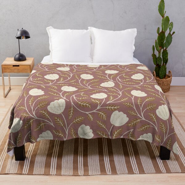 Item preview, Vintage floral pattern on a dusty purple background designed and sold by Sonja Birkelbach.