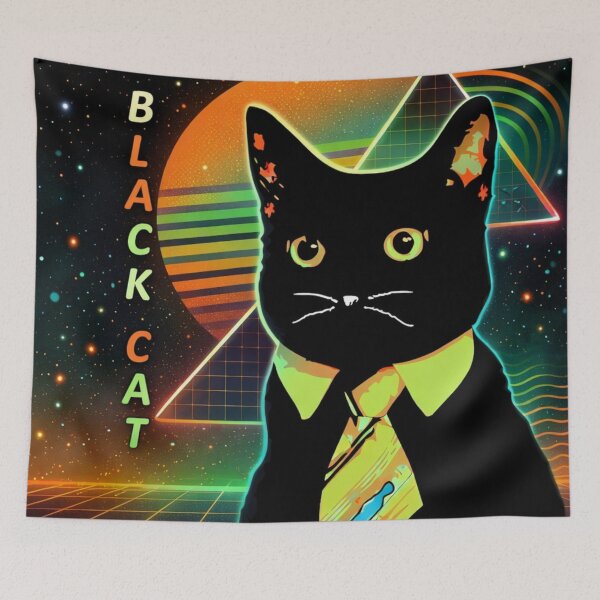 Item preview, Black Tomcat – Guardian Of The Retro Night designed and sold by iamdesigns14.