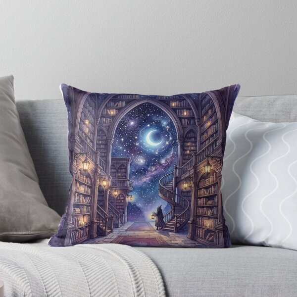 Item preview, Watercolor Celestial Library Surreal Painting designed and sold by ryanguas.