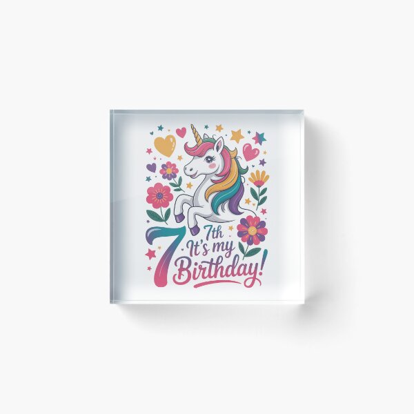 Item preview, 7Birthday Unicorn designed and sold by jkrphoto.