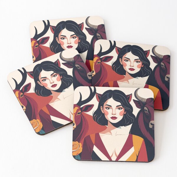 Item preview, Vixen with a Stag and Bull designed and sold by KHAIREVIXEN.