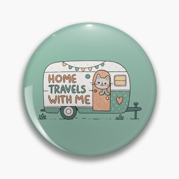 Item preview, Vintage Home Travels With Me Retro Camper Trailer Cute Cat Road Trip Art designed and sold by Ahmed-khafagy.