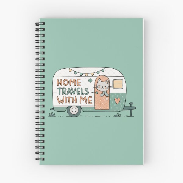 Item preview, Vintage Home Travels With Me Retro Camper Trailer Cute Cat Road Trip Art designed and sold by Ahmed-khafagy.