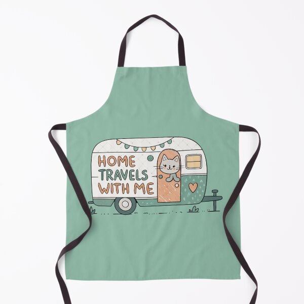 Item preview, Vintage Home Travels With Me Retro Camper Trailer Cute Cat Road Trip Art designed and sold by Ahmed-khafagy.