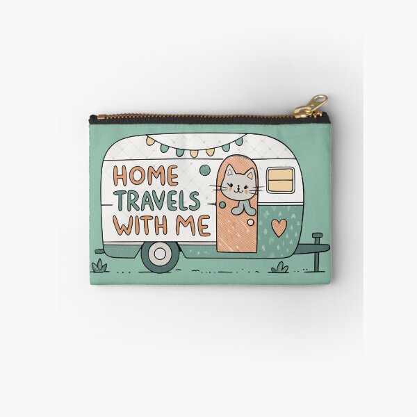 Item preview, Vintage Home Travels With Me Retro Camper Trailer Cute Cat Road Trip Art designed and sold by Ahmed-khafagy.