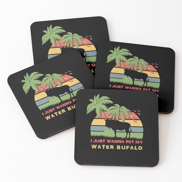Item preview, I Just Wanna Pet My Water Buffalo Retro Sunset designed and sold by marke770.