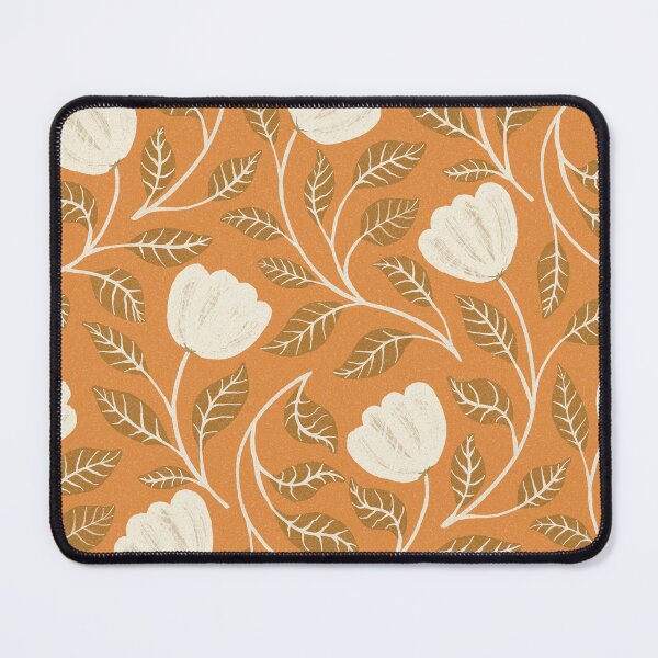 Item preview, Vintage floral pattern on a mustard-colored background designed and sold by Sonja Birkelbach.