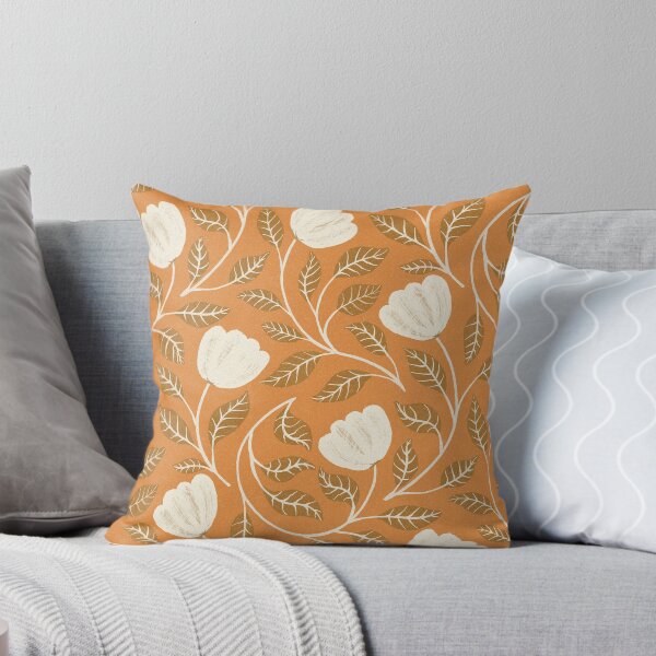 Item preview, Vintage floral pattern on a mustard-colored background designed and sold by Sonja Birkelbach.