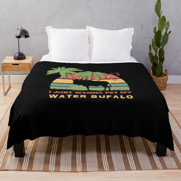 Item preview, I Just Wanna Pet My Water Buffalo Retro Sunset designed and sold by marke770.