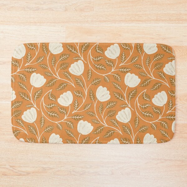 Item preview, Vintage floral pattern on a mustard-colored background designed and sold by Sonja Birkelbach.