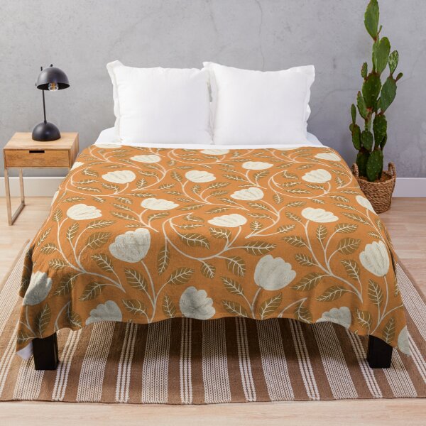 Item preview, Vintage floral pattern on a mustard-colored background designed and sold by Sonja Birkelbach.