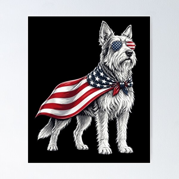 Item preview, Patriotic American Dog Superhero - 4th of July Westie with Flag Cape designed and sold by haitrieuic96.