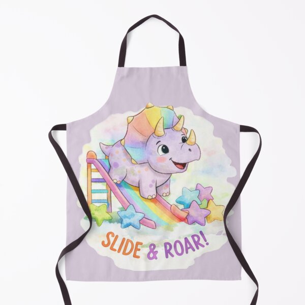 Item preview, Cute Rainbow Triceratops Slide – Kawaii Dinosaur Watercolor Illustration | Slide & Roar Kids Design designed and sold by JessLamunn89.