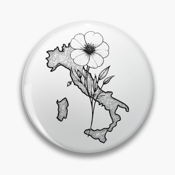 Item preview, Italy Boot Map with White Blossom – Minimal Italian Line Art Design designed and sold by EmeraldeaArt.
