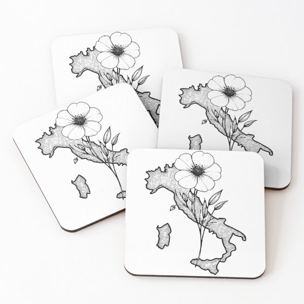 Item preview, Italy Boot Map with White Blossom – Minimal Italian Line Art Design designed and sold by EmeraldeaArt.