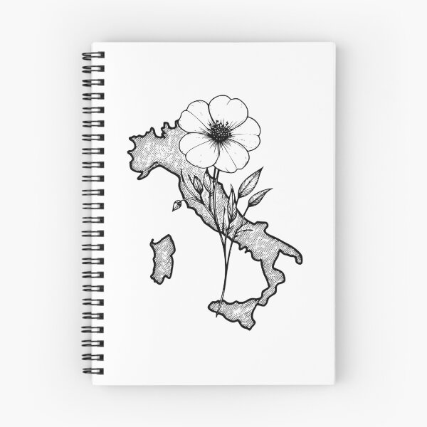 Item preview, Italy Boot Map with White Blossom – Minimal Italian Line Art Design designed and sold by EmeraldeaArt.