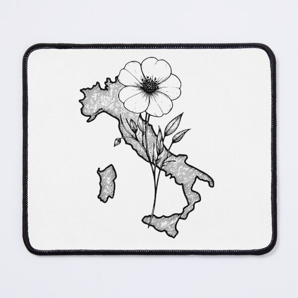 Item preview, Italy Boot Map with White Blossom – Minimal Italian Line Art Design designed and sold by EmeraldeaArt.